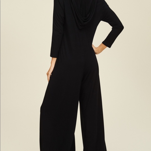 ❗️LAST ONE ❗️ MEDIUM Solid Hoodie Palazzo Jumpsuit - Picture 4 of 5